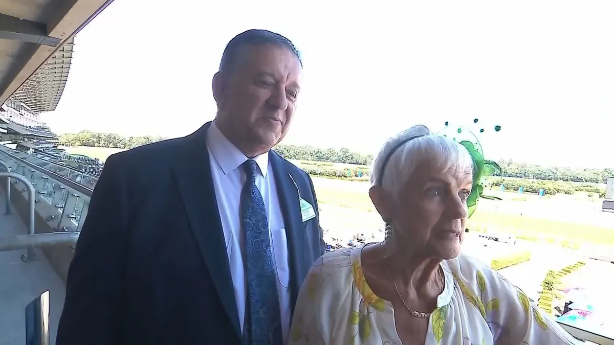 Linda and Andy Williamson interviewed by At The Races at the racecourse